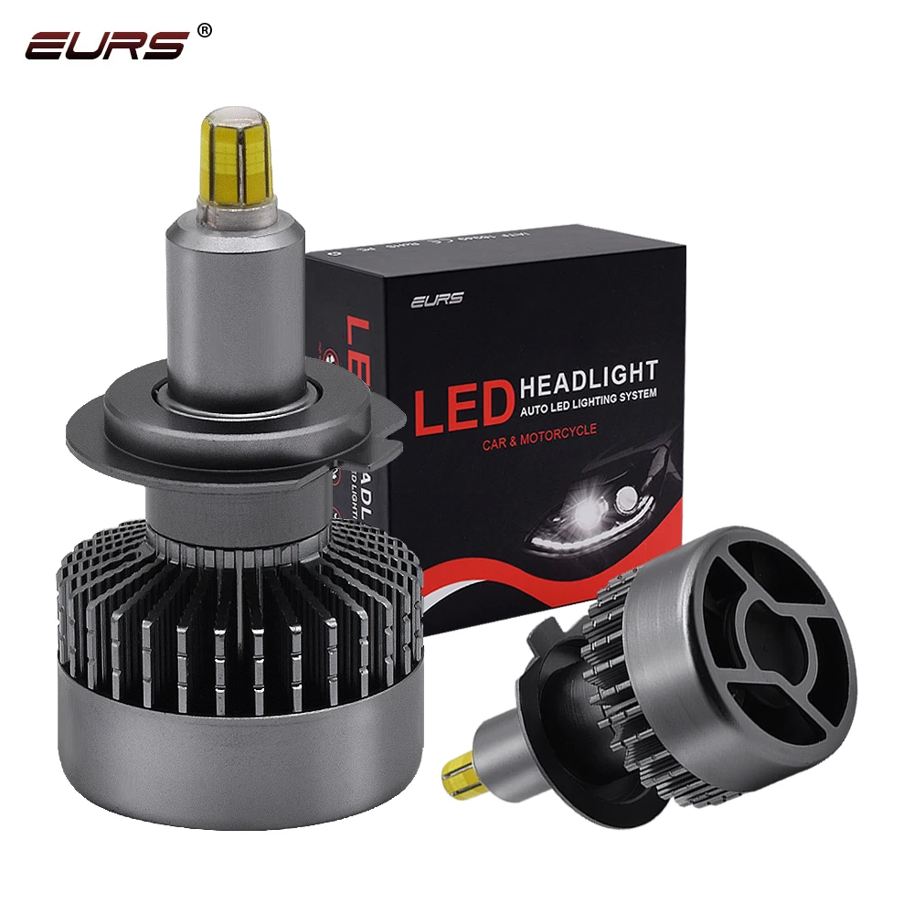 

EURS 2pcs H1 led H7 H8 H9 H11 9005 HB3 9006 HB4 LED Canbus Car Headlight Bulbs 6000K 38w 9200LM 6 Sides 36CSP 360 Light bulb