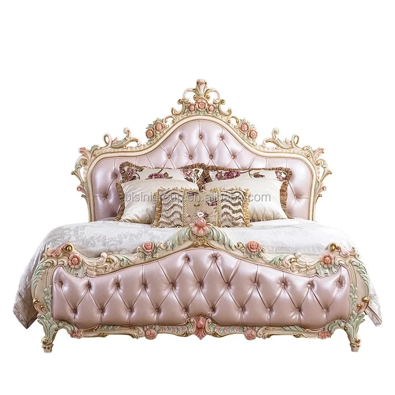 High End Designed Gold And Pink Floral Carved Rococo Style Tufted Bed Bf12 02184a Buy Rococo Pink Bed Rococo Bedroom Furntiure Classic Tufted Bed