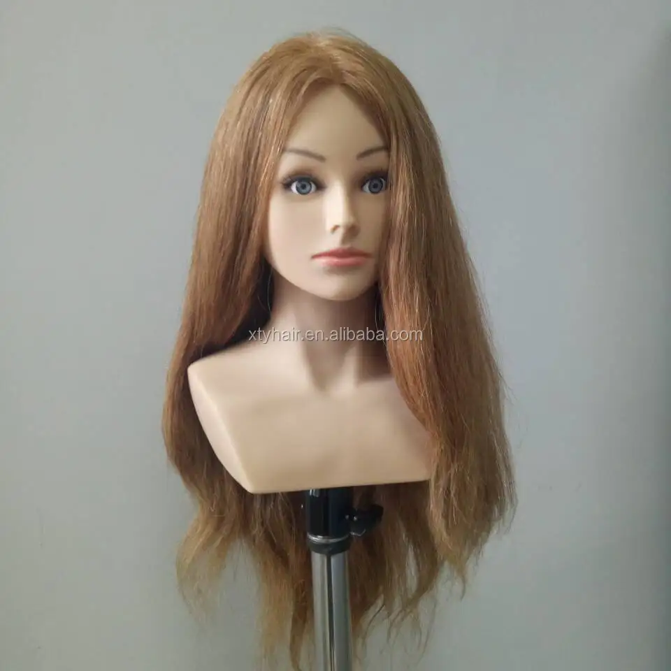 

Wholesale Hairdressing training heads lesson wig human hair training doll head