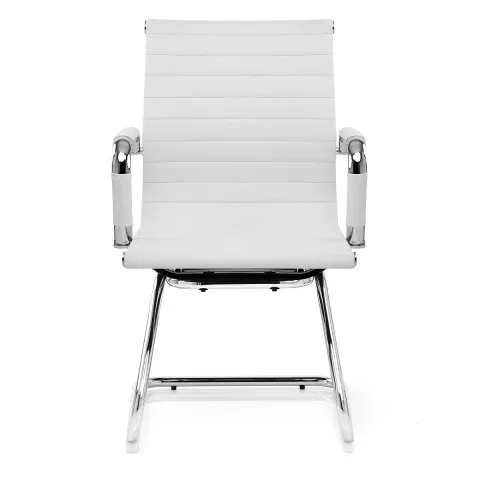 no wheel PU leather bow metal frame meeting conference room computer chair