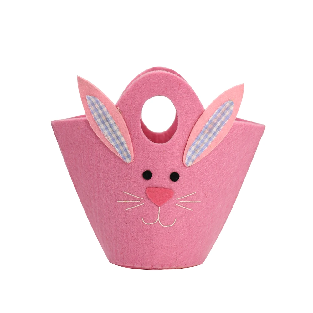 Cute bunny felt basket bag easter decoration gift