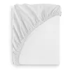 180 Thread Count Poly Cotton White Hotel Single/Double Bed Elastic Fitted Sheet
