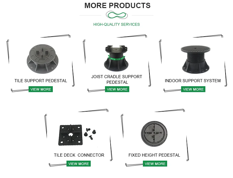 Raised paver support plastic adjustable pedestal