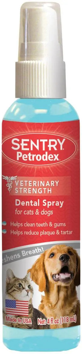 Sentry Petrodex Veterinary Strength Dental Spray for Dogs and Cats (4 oz Dental Spray)
