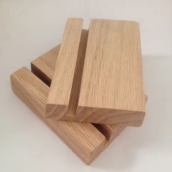 Oak Wood Block Desk Calendar Stand Natural Wood Paper Stand