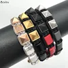 Natural stone pyramid pattern men macrame bracelet