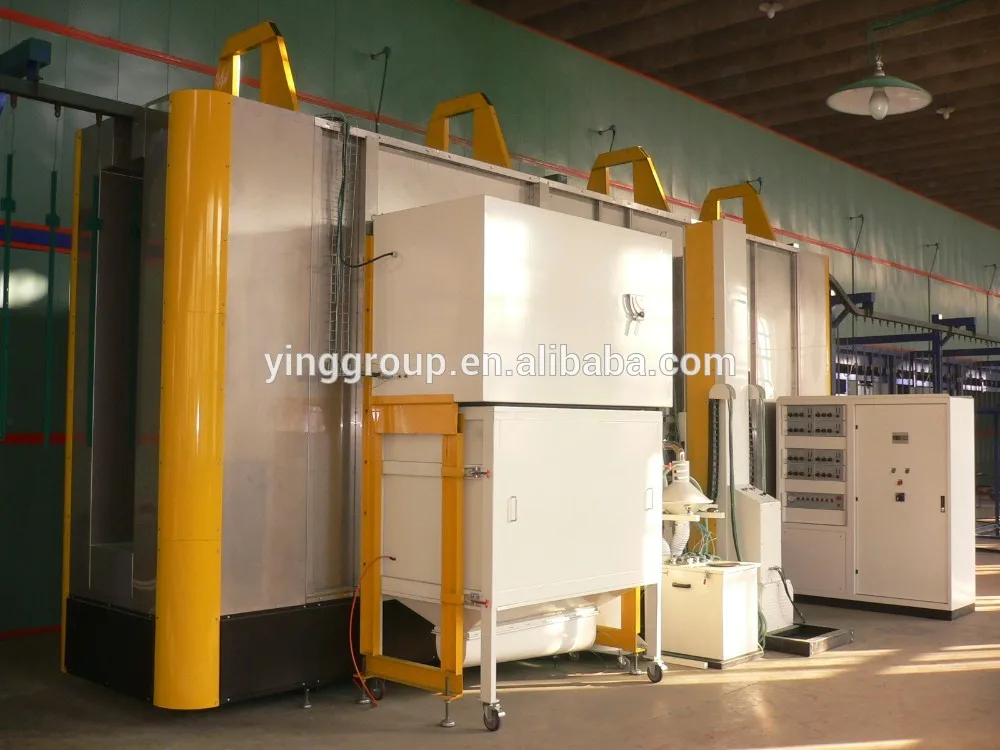 
small occupied automatic powder coating line suitable for metal aluminium profile panel surface finishing 