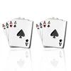 stock Men Metal brass Plain Skinny Custom poker Cufflinks set
