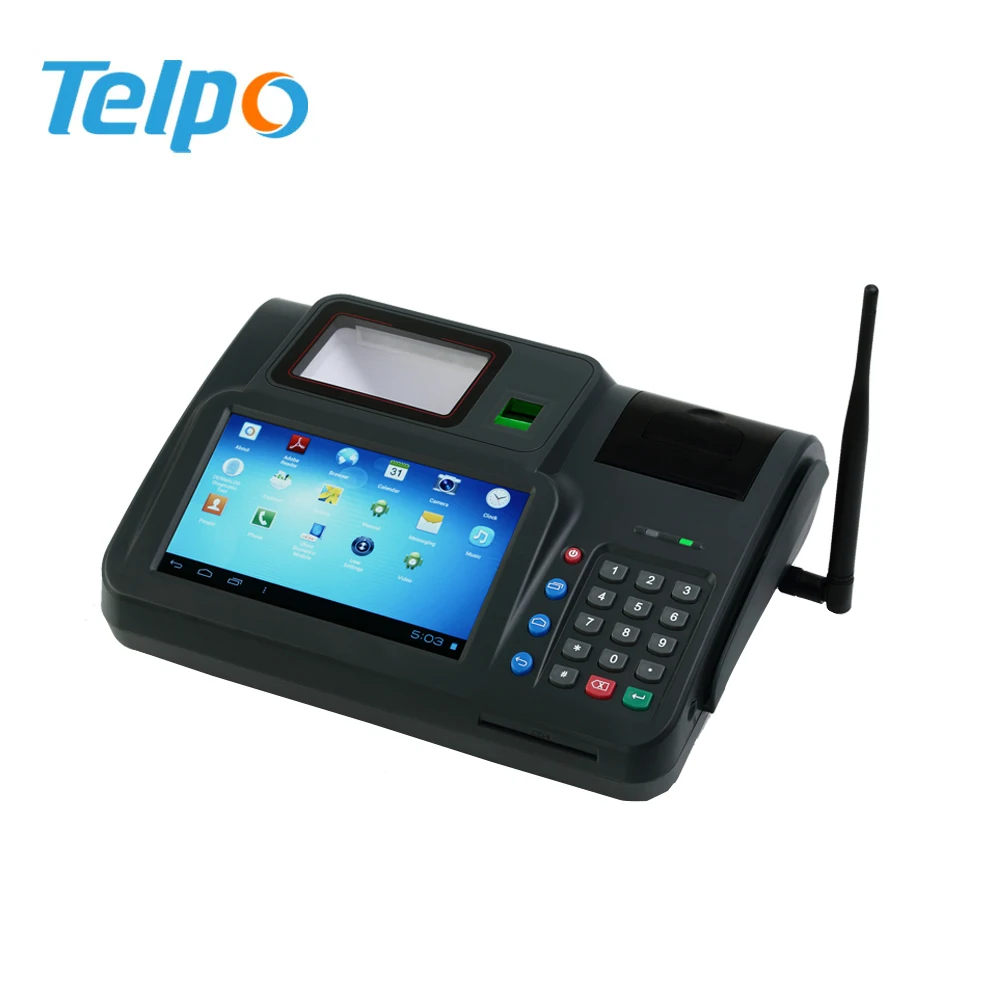 

Telpo WIFI Bluetooth All in one dual SIM desktop NFC POS Tablet terminals with pos terminal antenna USB