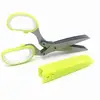 Wholesale hot sale multi-function vegetables 5 blades herb Shears Stainless steel kitchen scissors for cooking cutting