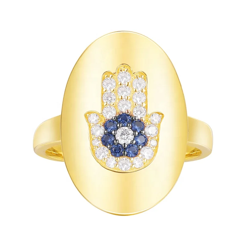 

Eico Brass 3A hot product new silver gold jewellery customized gift hamsa fatima India ring