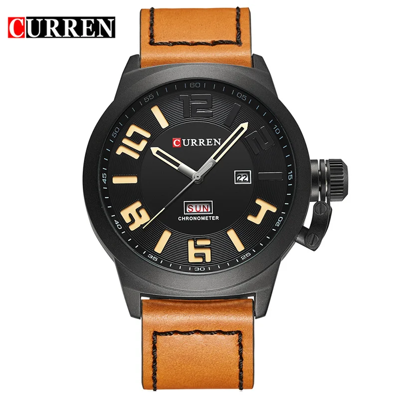 

Relogio CURREN 8270 Mens Watches Top Brand Luxury Male Business Clocks Sport Military Date Clock Leather Strap Men Watch