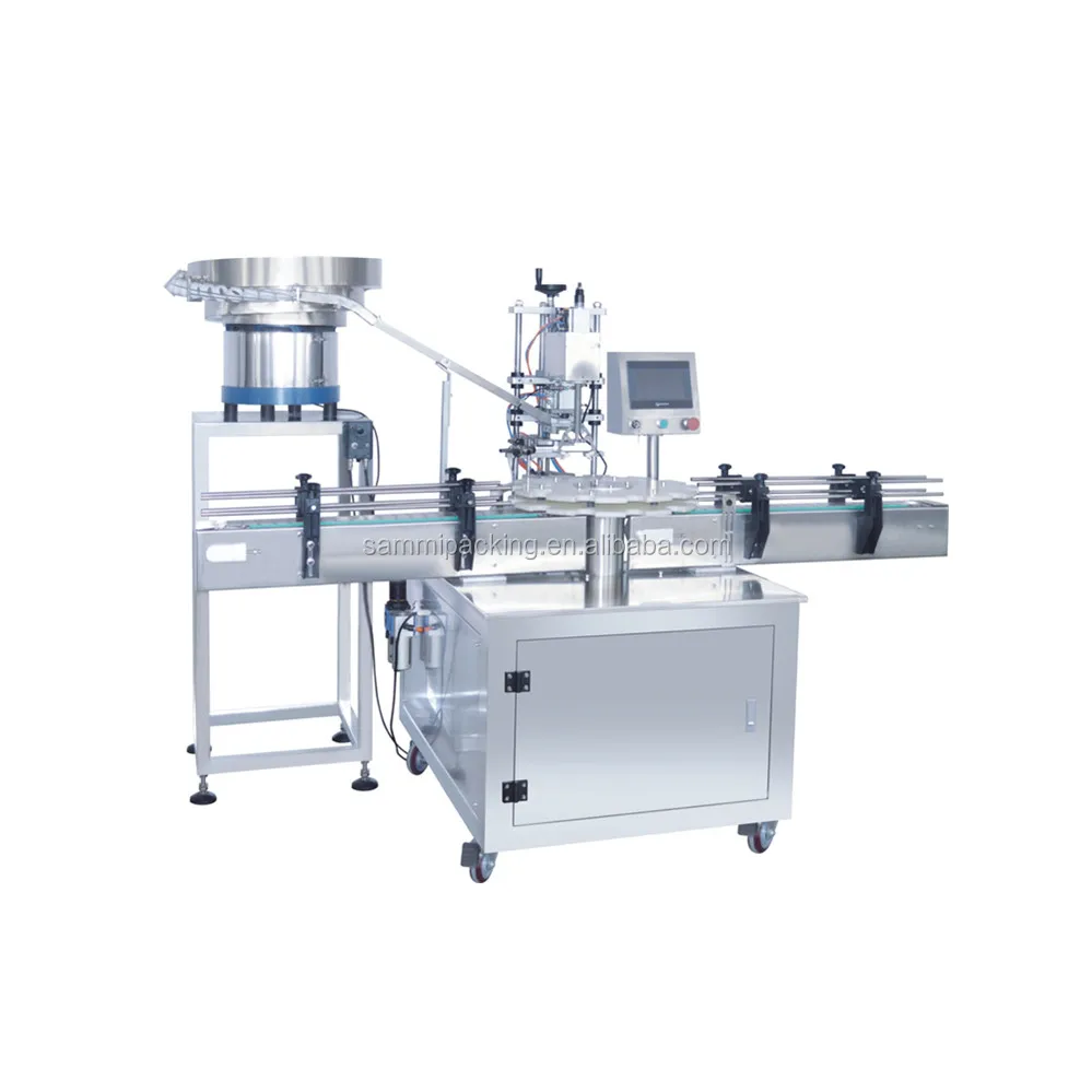 220V Automatic Bottle capping machine with cap feeder.