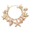 Fashion Sea Shell Starfish Faux Pearl Collar Bib Statement Chunky bracelet
