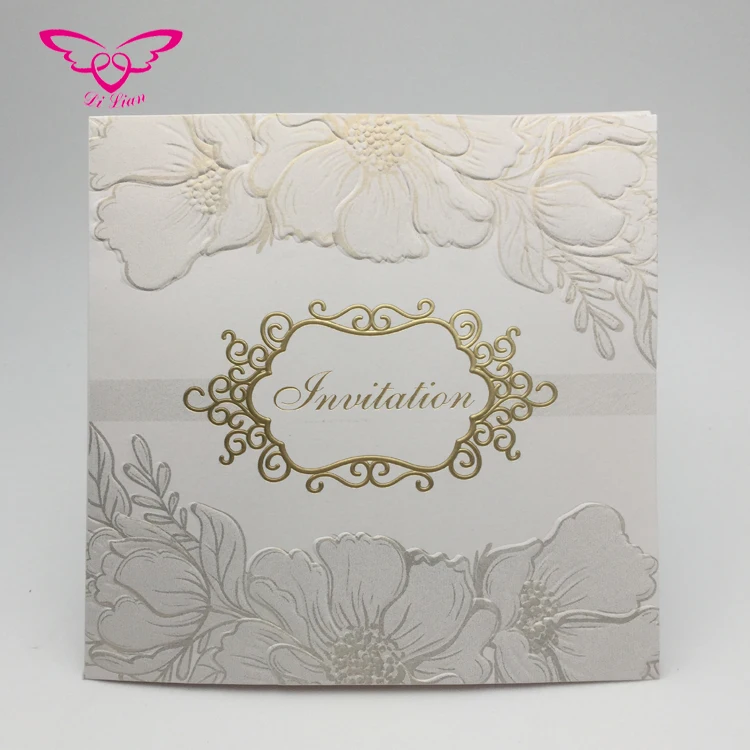 
Three Fold Bright Blue Elegant Card Invitation Wedding 