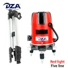 360 Degree Straight Line Portable Multi-line 5 Red Laser Level Tools