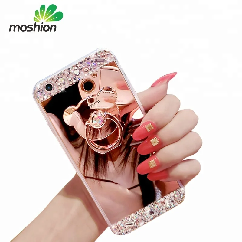 

Bling Bling Diamond Mirror Phone Case For iPhone5 6 7 8 X, Gold;rosegold;silver