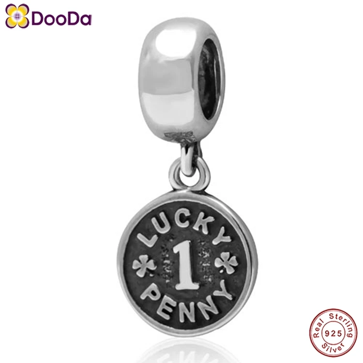 

Dooda Jewelry Genuine 925 Sterling Silver LUCKY PENNY 1 Charms Pendants Latest Design fit DIY bracelets and necklaces