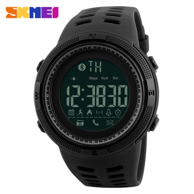 

SKMEI 1250 Remote Camera Smart Watch Pedometer APP Call Remind Wristband Sleeping Monitor Men Watch