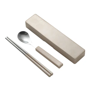 Image of Custom Logo for Promotion Cutlery Gift Multi Color Wheat Straw Handle Spoon Fork Knife