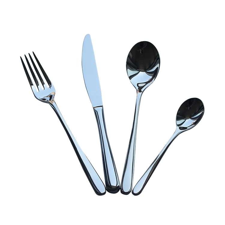 

High quality 18/10 stainless steel silver hotel restaurant wedding cutlery set