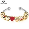 2017 new Christmas gift Gold cartoon 10 emoji smiling face open bracelet eco-friendly bangles party bangle drawing bangle