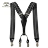 Custom Jacquard Design Elastic Mens Y-Shape Suspender With Metal Clips