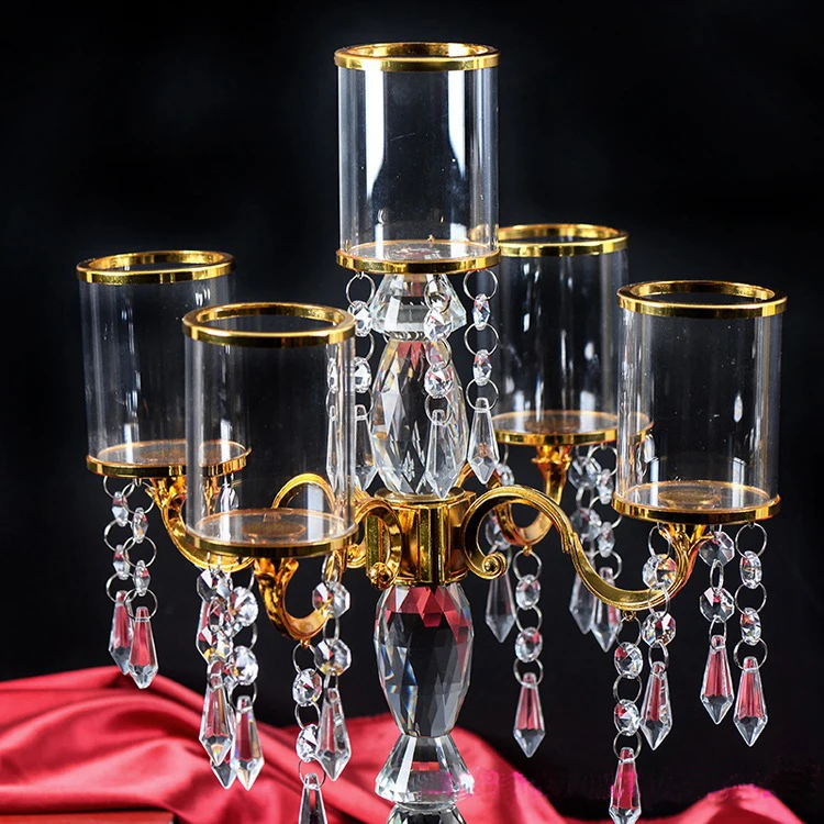 2018 Hot Sale Wedding Table Center Crystal Candlestick Home Decorations supplier