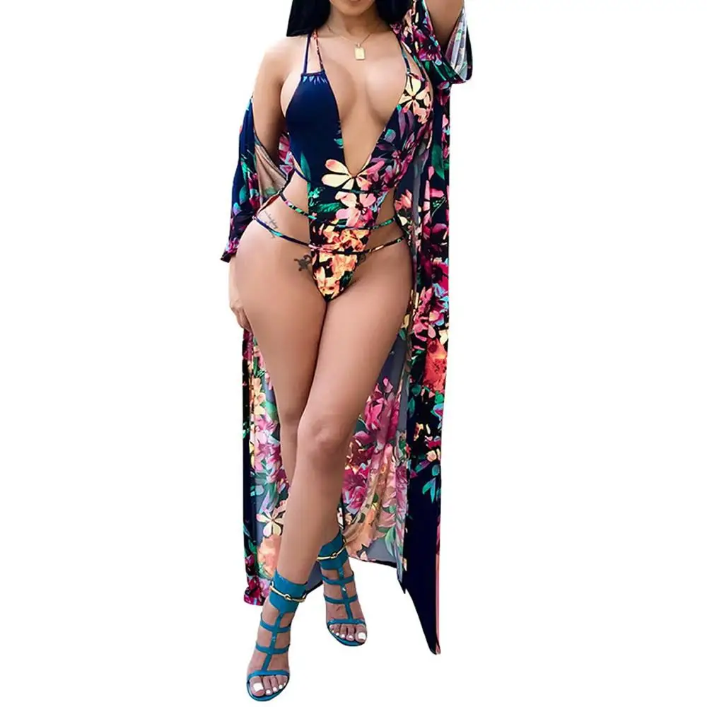 

New Arrived Print One Piece Swimsuit With Cover Up