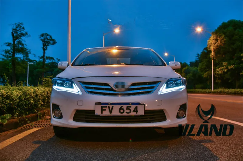 VLAND manufacturer for car head light for Corolla LED Headlight 2011 2012 2013 for Corolla head lamp in Bi-color turn signal