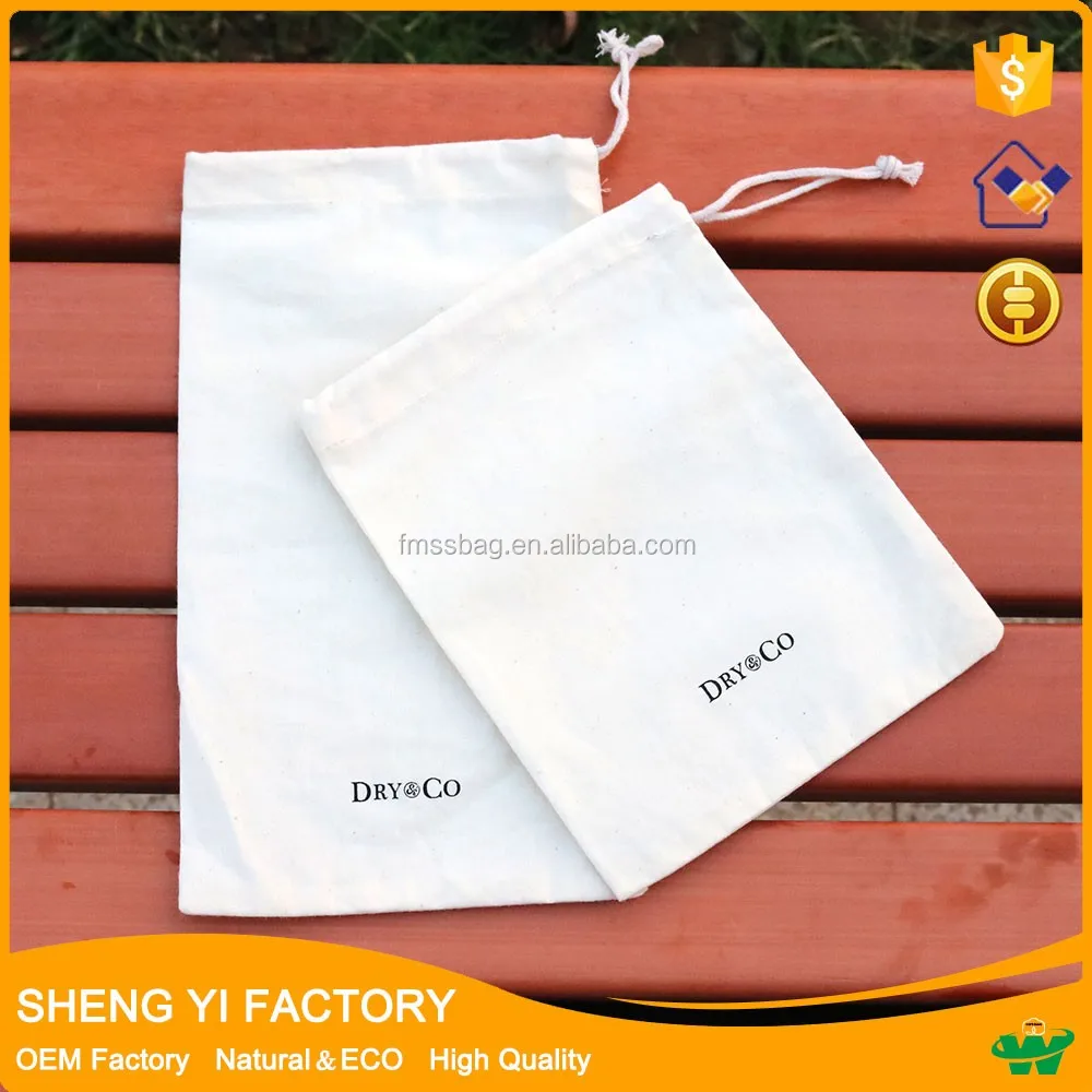 

online wholesale Eco Cotton Canvas Drawstring Dust pouch Printed logo bag., Customized color