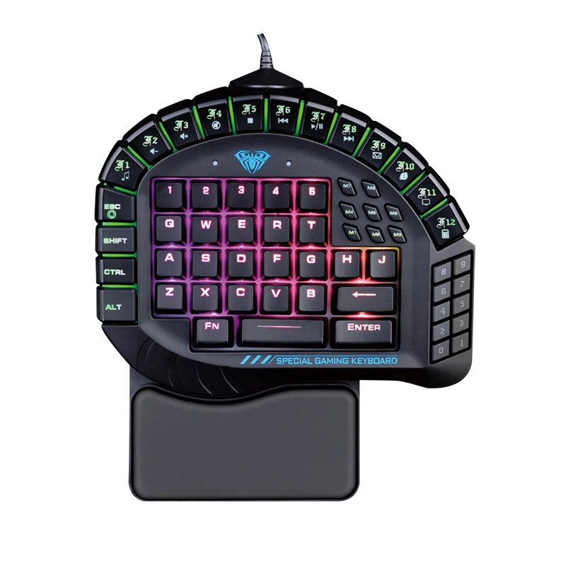 AULA SI-881 OFFICIAL Master One-hand Gaming Keyboard Removable Hand Rest RGB Backlight gaming Mechanical Keyboard