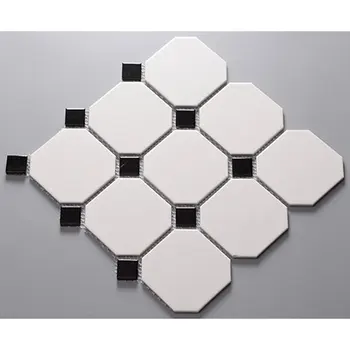 Factory Price White Octagonal Collocation Small Black Ceramic Mosaic Tiles Octagon Tile Product On Factory Price White Octagonal Collocation Small Black Ceramic Mosaic Tiles Octagon Tile Product On