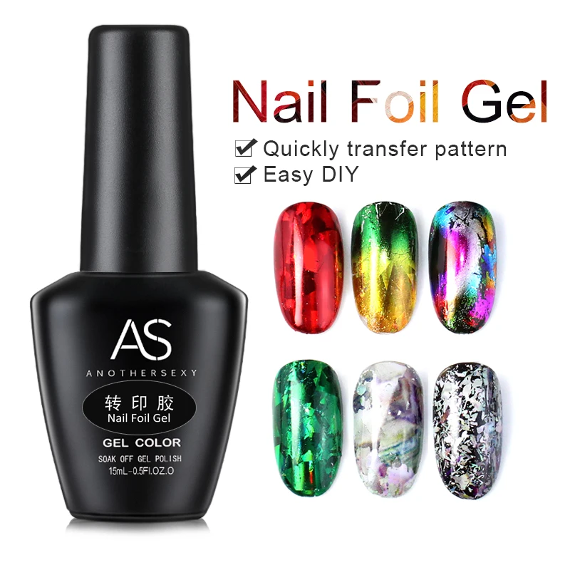 New Arrival Nail Foil Gel AS 15ml Transfer pattern quickly gel polish uv gel polish