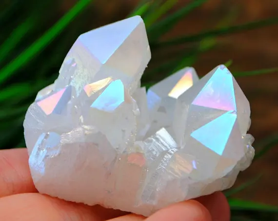 70grams Natural Angel Aura Crystal Cluster Electroplating Quartz Stone Healing