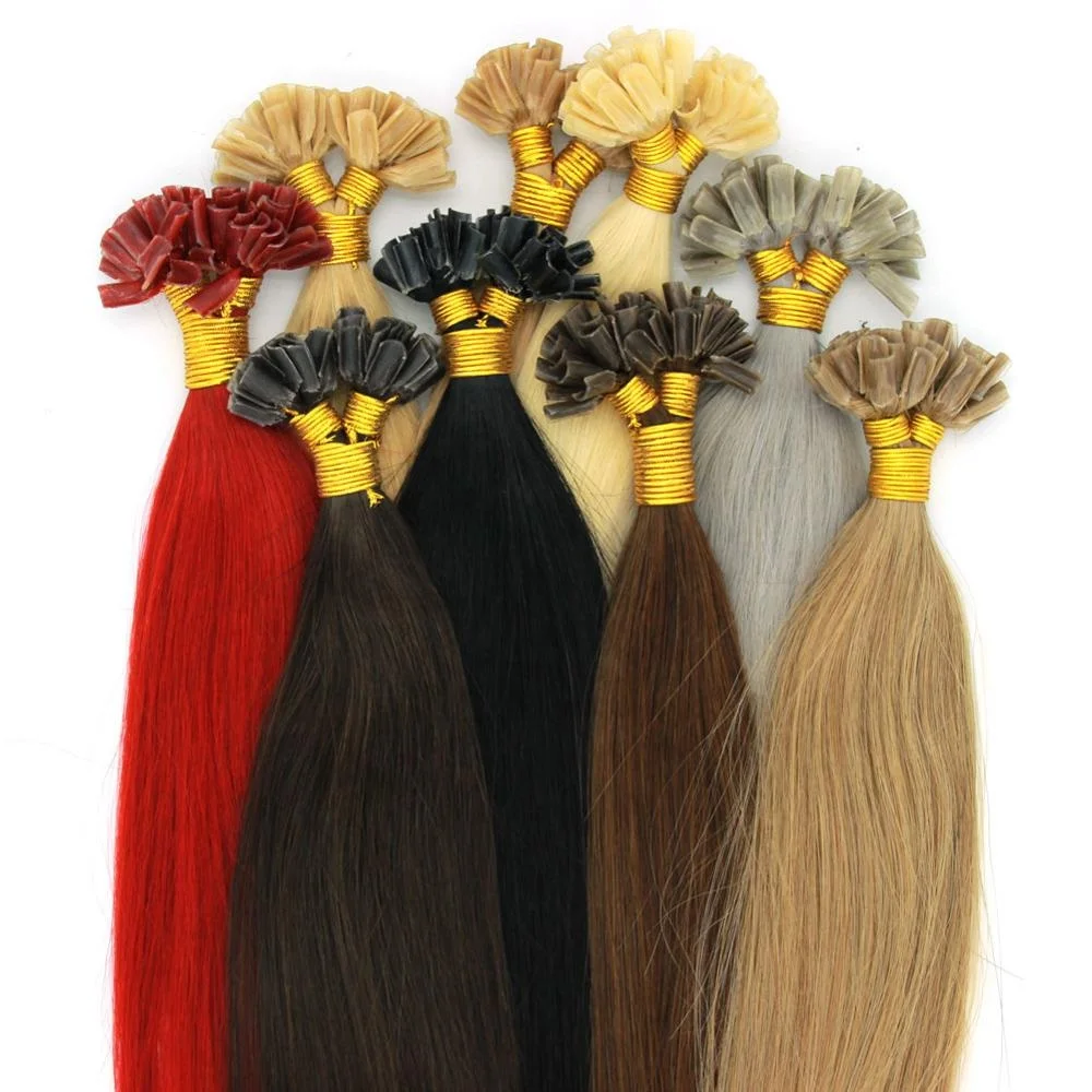 Wholesale 10A thick Pre Bonded Keratin  Nail U Tip cutical aligned Human hair Extensions Straight Ombre Hair 14-28" 1g/s