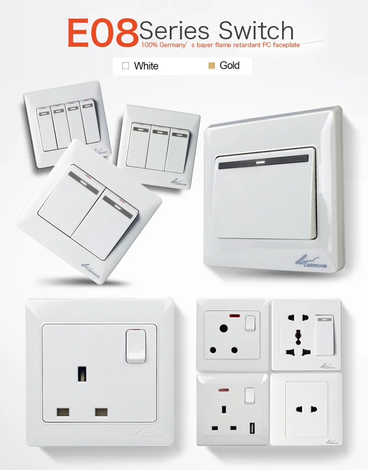 2017 new design double wall outlet double wall switch socket