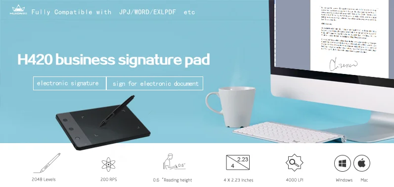 Huion H4作成電子署名パッドコンピュータ入力装置4000 Lpi描画タブレットの描画ボード Buy 署名パッド 入力デバイス 描画タブレット Product On Alibaba Com