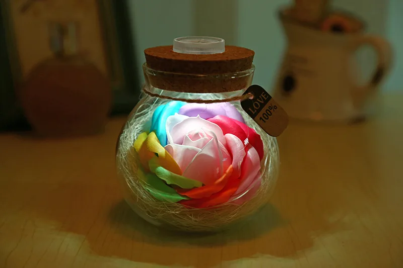 Yiwu Wholesale Preserved Ecuador Roses Bi Color Led Eternal Flowers For