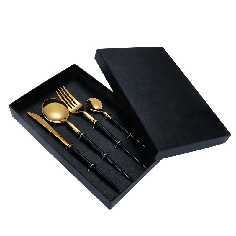 bulk cutlery set titanium gold plating table flatware gifts for guests
