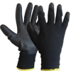 superior quality polyester lining black palm pu coating work gloves