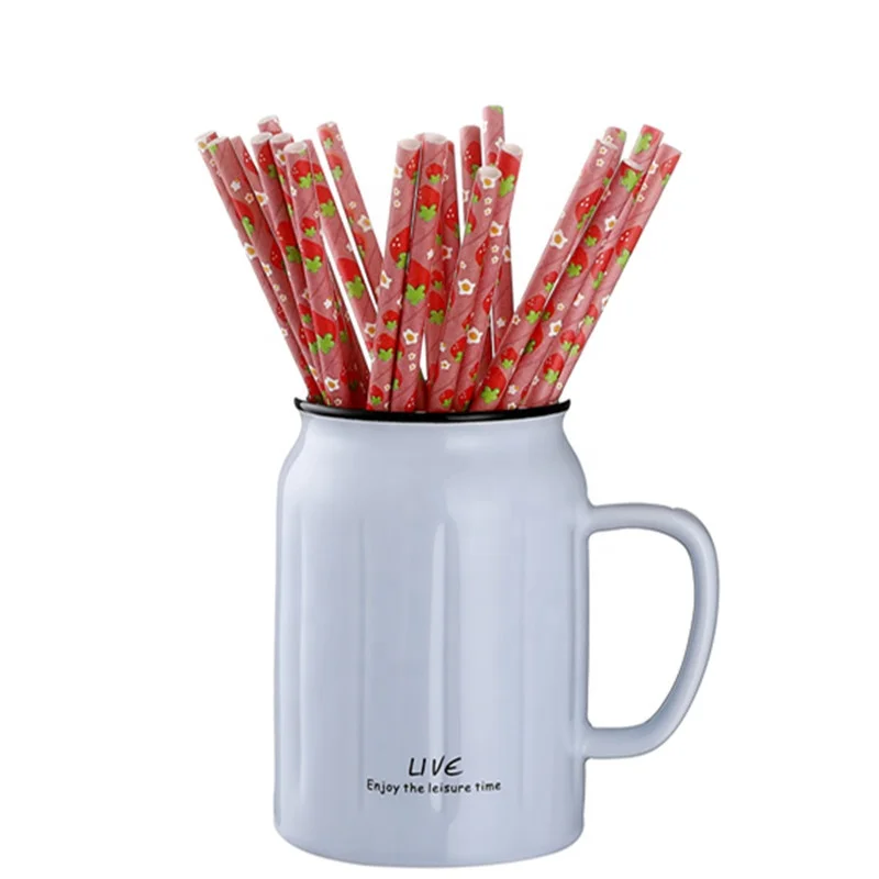 

New Design Eco Friendly Biodegradable Decoration Disposable Paper Straws For Drinking, As picture