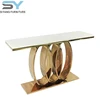 2 circle round console table with good quality stainless steel base for sale XG003