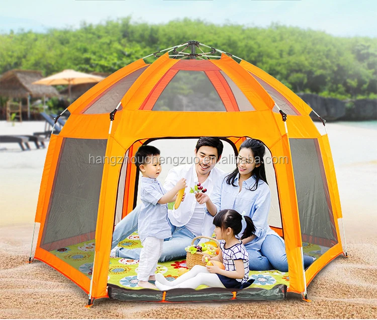 6 Person Camping Tent Backpacking Tents Hexagon Waterproof Dome Automatic Pop-Up Outdoor Sports Tent Camping Sun Shelters,CZX-81