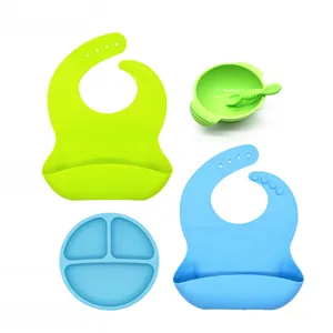 Image of BHD 100% Food Grade Non-toxic Soft-Tip and Flexible Silicone Baby Feeding Set