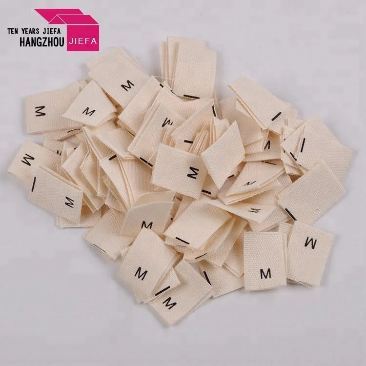 

wholesale printed cotton size label for clothing shoes gift toys, Pantone color