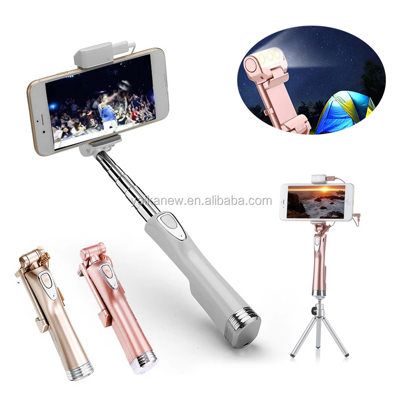 

Selfie Stick, Bluetooth Selfie Stick with 360 Degree Led Fill Light and Mirror, for iPhones, Black white gold pink