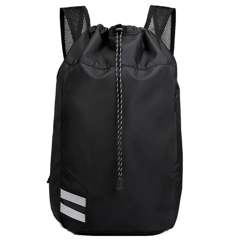 

Custom lightweight oxford cotton fitness basketball training sports drawstring travel gym backpack, Black