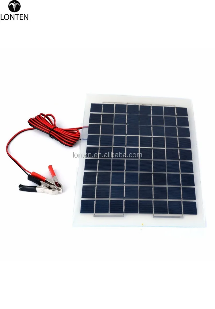 1pc 10W 12v Polycrystalline Solar Panel Battery Module+ Alligator Clips With 4m Cable For Electric Fans Solar Water Pumps