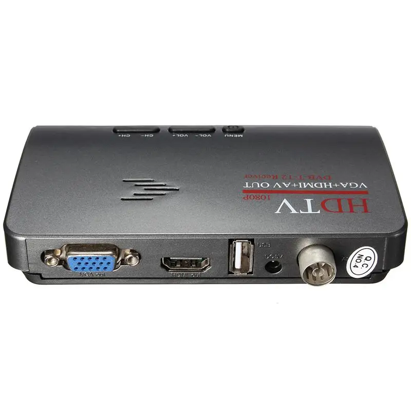 

HMI 1080P DVB-T T2 TV Box VGA AV Tuner Digital Convertor Receiver With Remote Control EU /US plug